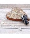 Pendentif Ange Gardien Pierres Précieuses - Agate Noire