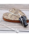 Pendentif Ange Gardien Pierres Précieuses - Agate Noire