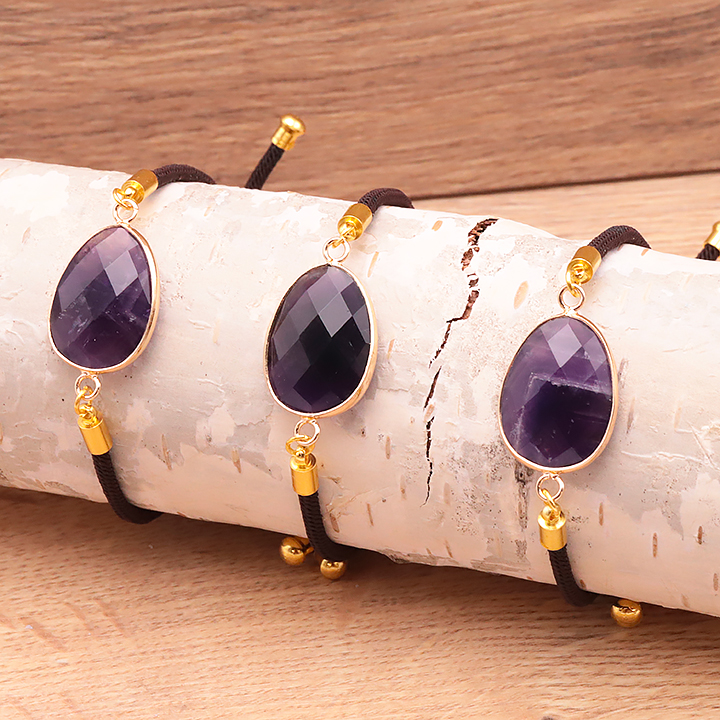 Bracelet Eira doré améthyste A