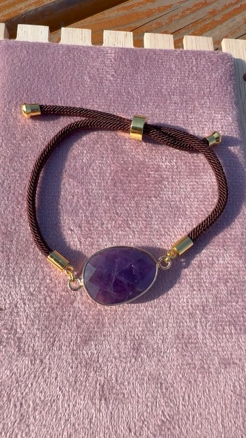 Bracelet cordon réglable améthyste Brésil A