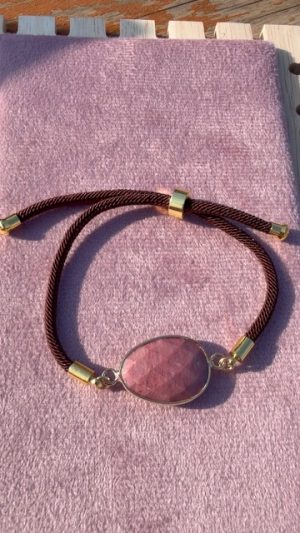 Bracelet cordon réglable rhodonite Brésil A