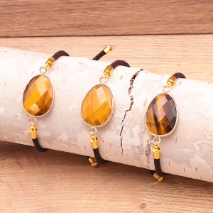 Bracelet Halo doré œil de tigre A