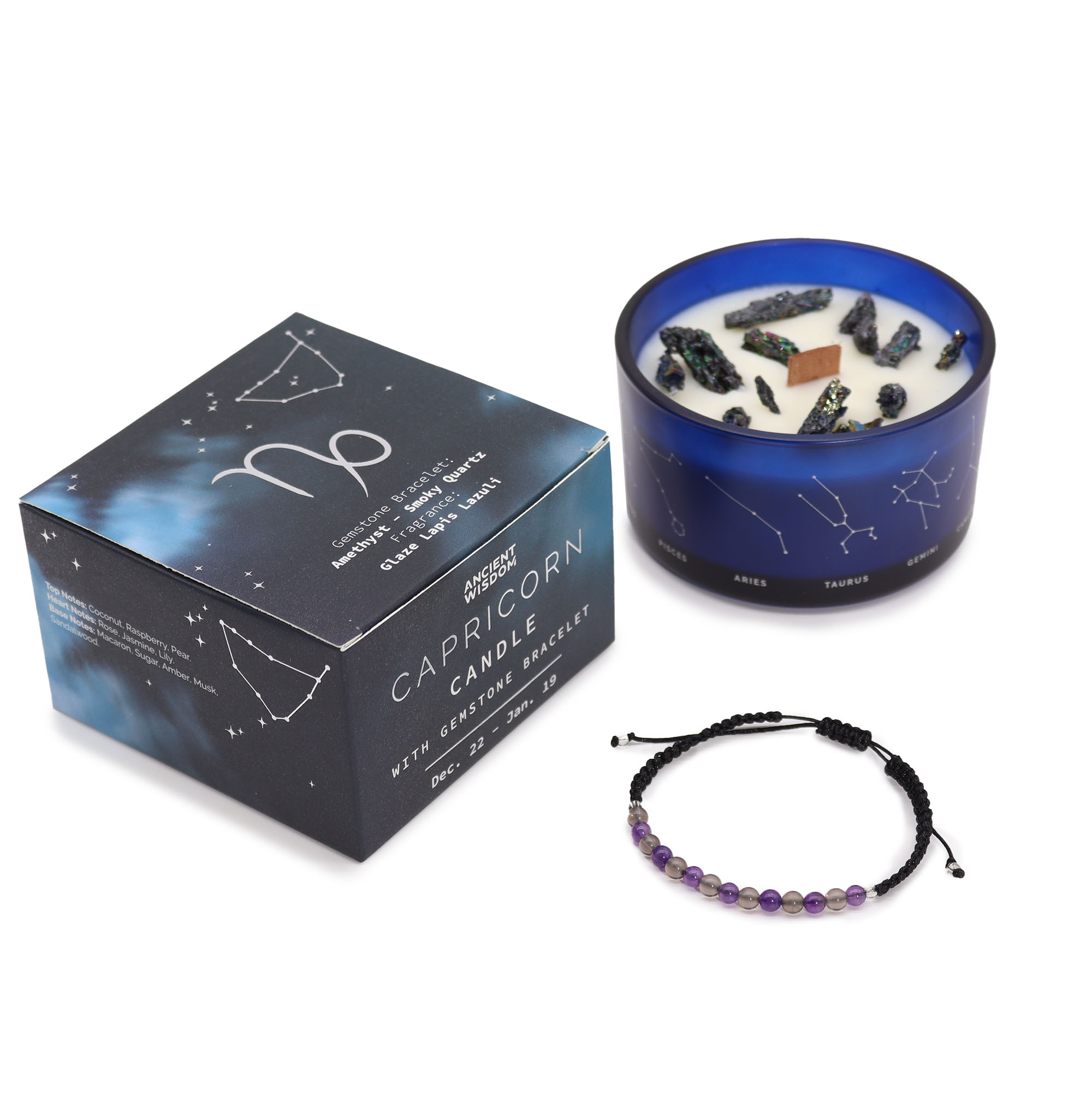 Précommande – Bougie du Zodiaque avec Bracelet en Gemmes - Capricorne – Image 3