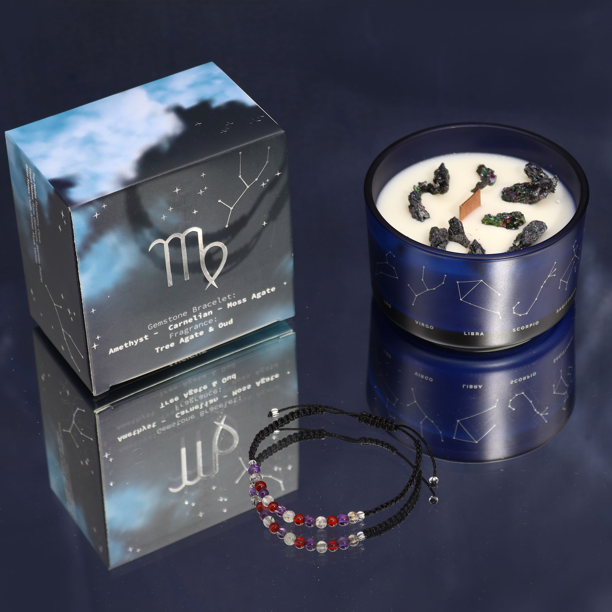 Précommande – Bougie du Zodiaque avec Bracelet en Gemmes - Vierge – Image 4