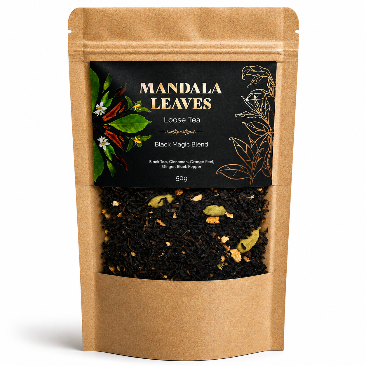 Précommande – Thé Mandala Leaves – Mélange Magie Noire – 50 g – Image 2