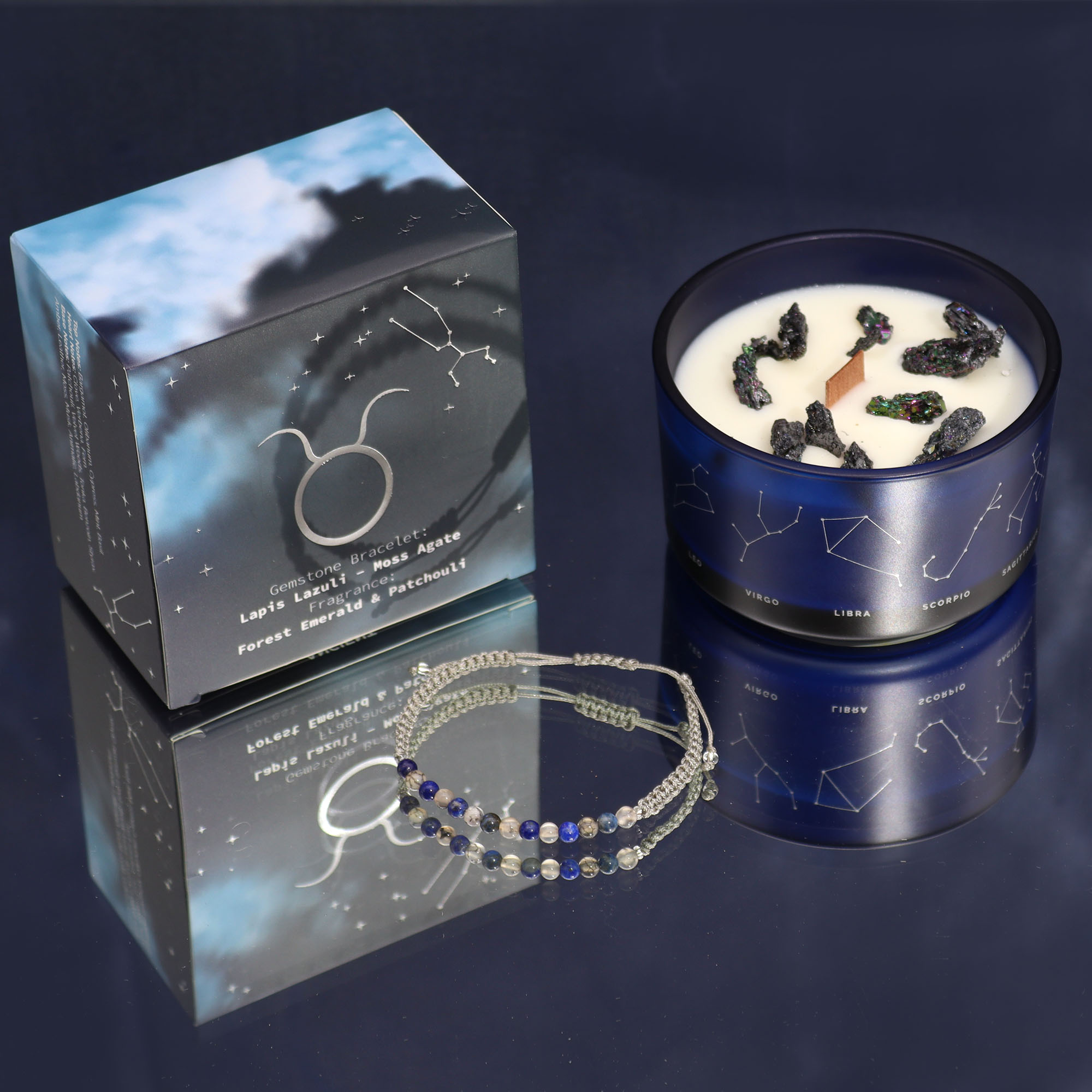 Précommande – Bougie du Zodiaque avec Bracelet en Gemmes - Taureau – Image 5