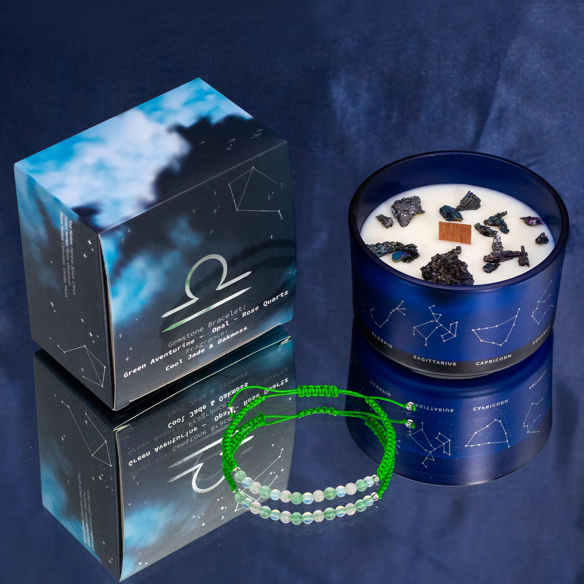 Précommande – Bougie du Zodiaque avec Bracelet en Gemmes - Balance – Image 2